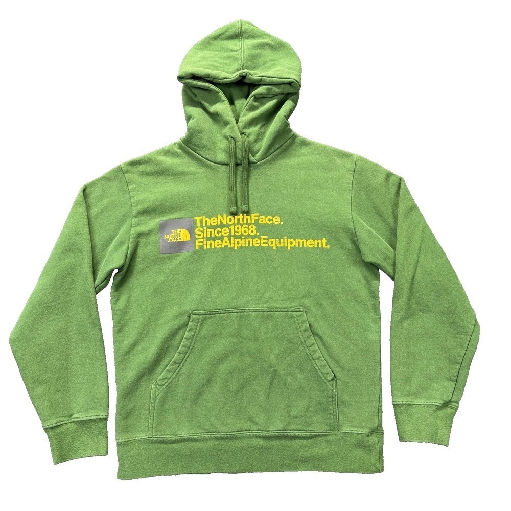 The North Face Hoodie Mens Small Green‎ Since1968 Fleece Pullover Sweatshirt